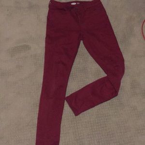 Old Navy Maroon Stretchy Skinny Jeans